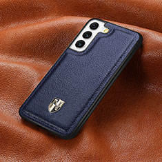 Coque Luxe Cuir Housse Etui S06D pour Samsung Galaxy S22 5G Bleu