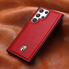 Coque Luxe Cuir Housse Etui S06D pour Samsung Galaxy S23 Ultra 5G Rouge