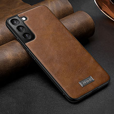 Coque Luxe Cuir Housse Etui S07 pour Samsung Galaxy S21 5G Marron