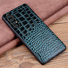 Coque Luxe Cuir Housse Etui S08 pour Oppo Reno3 Pro Bleu