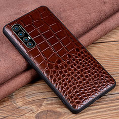 Coque Luxe Cuir Housse Etui S08 pour Oppo Reno3 Pro Marron