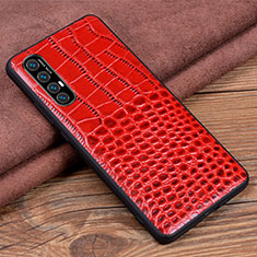 Coque Luxe Cuir Housse Etui S08 pour Oppo Reno3 Pro Rouge