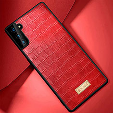 Coque Luxe Cuir Housse Etui S08 pour Samsung Galaxy S21 FE 5G Rouge