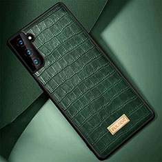 Coque Luxe Cuir Housse Etui S08 pour Samsung Galaxy S21 FE 5G Vert