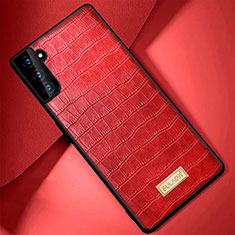 Coque Luxe Cuir Housse Etui S08 pour Samsung Galaxy S22 5G Rouge