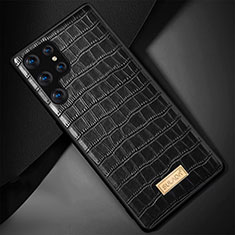 Coque Luxe Cuir Housse Etui S08 pour Samsung Galaxy S24 Ultra 5G Noir