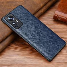 Coque Luxe Cuir Housse Etui S08 pour Xiaomi Mi 12S 5G Bleu