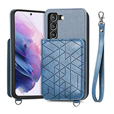 Coque Luxe Cuir Housse Etui S08D pour Samsung Galaxy S21 5G Bleu