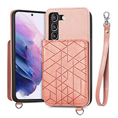 Coque Luxe Cuir Housse Etui S08D pour Samsung Galaxy S21 FE 5G Or Rose