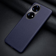 Coque Luxe Cuir Housse Etui ST2 pour Huawei P50 Bleu