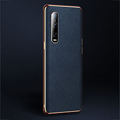 Coque Luxe Cuir Housse Etui U02 pour Oppo Find X2 Pro Bleu