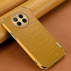 Coque Luxe Cuir Housse Etui XD1 pour Huawei Mate 50E Jaune