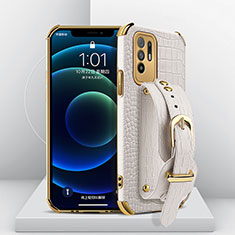 Coque Luxe Cuir Housse Etui XD1 pour Oppo A95 5G Blanc