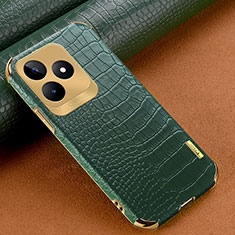 Coque Luxe Cuir Housse Etui XD1 pour Realme C51 Vert