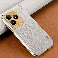 Coque Luxe Cuir Housse Etui XD1 pour Realme C53 Blanc