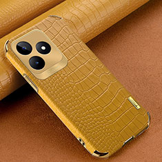 Coque Luxe Cuir Housse Etui XD1 pour Realme C67 Jaune