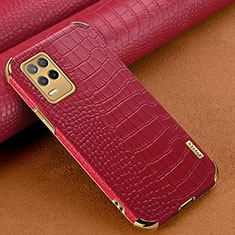 Coque Luxe Cuir Housse Etui XD1 pour Realme V13 5G Rouge