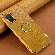 Coque Luxe Cuir Housse Etui XD1 pour Samsung Galaxy A71 5G Jaune