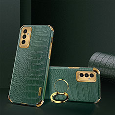 Coque Luxe Cuir Housse Etui XD1 pour Samsung Galaxy F23 5G Vert