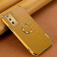 Coque Luxe Cuir Housse Etui XD1 pour Samsung Galaxy S20 FE 5G Jaune