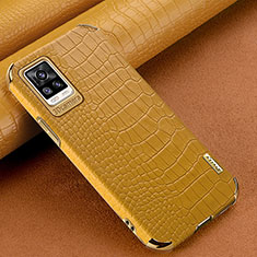 Coque Luxe Cuir Housse Etui XD1 pour Vivo V20 (2021) Jaune