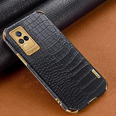 Coque Luxe Cuir Housse Etui XD1 pour Vivo V21e 4G Noir