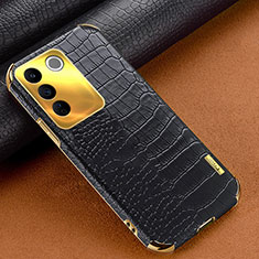 Coque Luxe Cuir Housse Etui XD1 pour Vivo V27e 5G Noir