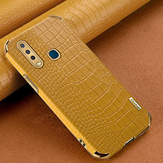 Coque Luxe Cuir Housse Etui XD1 pour Vivo Y11 Jaune