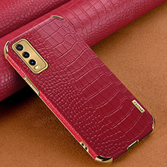 Coque Luxe Cuir Housse Etui XD1 pour Vivo Y12A Rouge