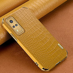 Coque Luxe Cuir Housse Etui XD1 pour Vivo Y31 (2021) Jaune