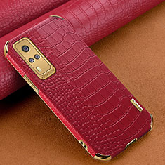 Coque Luxe Cuir Housse Etui XD1 pour Vivo Y31 (2021) Rouge