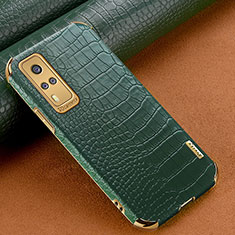 Coque Luxe Cuir Housse Etui XD1 pour Vivo Y53s 4G Vert