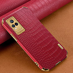 Coque Luxe Cuir Housse Etui XD1 pour Vivo Y73 (2021) Rouge