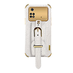 Coque Luxe Cuir Housse Etui XD1 pour Xiaomi Poco M4 Pro 4G Blanc