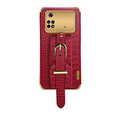 Coque Luxe Cuir Housse Etui XD1 pour Xiaomi Poco M4 Pro 4G Rouge