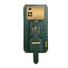 Coque Luxe Cuir Housse Etui XD1 pour Xiaomi Poco M4 Pro 4G Vert