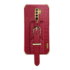 Coque Luxe Cuir Housse Etui XD1 pour Xiaomi Redmi 9 Prime India Rouge