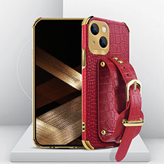 Coque Luxe Cuir Housse Etui XD2 pour Apple iPhone 14 Rouge