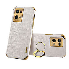 Coque Luxe Cuir Housse Etui XD2 pour Oppo F21 Pro 4G Blanc