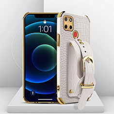 Coque Luxe Cuir Housse Etui XD2 pour Realme 7i RMX2193 Blanc