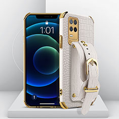 Coque Luxe Cuir Housse Etui XD2 pour Realme 8 4G Blanc