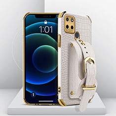 Coque Luxe Cuir Housse Etui XD2 pour Realme C25Y Blanc