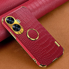 Coque Luxe Cuir Housse Etui XD2 pour Realme C55 Rouge