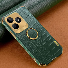 Coque Luxe Cuir Housse Etui XD2 pour Realme C67 Vert