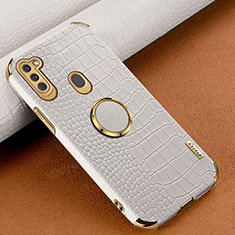 Coque Luxe Cuir Housse Etui XD2 pour Samsung Galaxy A11 Blanc