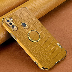 Coque Luxe Cuir Housse Etui XD2 pour Samsung Galaxy A11 Jaune