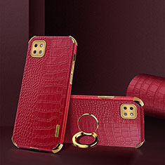 Coque Luxe Cuir Housse Etui XD2 pour Samsung Galaxy F42 5G Rouge
