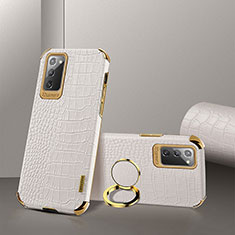 Coque Luxe Cuir Housse Etui XD2 pour Samsung Galaxy Note 20 5G Blanc