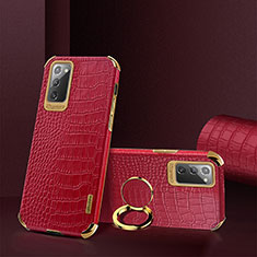Coque Luxe Cuir Housse Etui XD2 pour Samsung Galaxy Note 20 5G Rouge