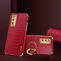 Coque Luxe Cuir Housse Etui XD2 pour Samsung Galaxy S20 FE 5G Rouge